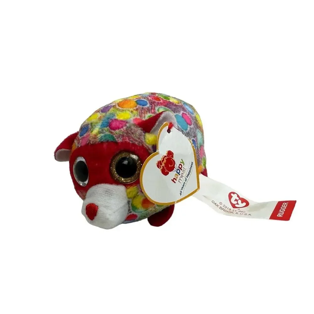 Ty 2019 Rugger Raccoon Beanie Boo Red Glitter Eyes Happy Meal Mcdonalds Toy